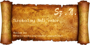 Szokolay Nándor névjegykártya
