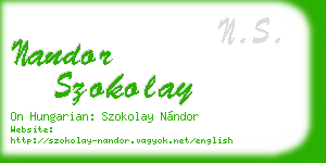 nandor szokolay business card